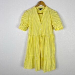 Brooks Brothers Yellow & White Gingham Mini Dress